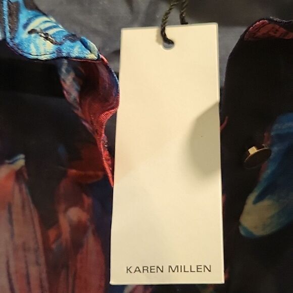 Karen Millen Pressed Floral Organdie Mini Dress US Size 10 NWT - Picture 10 of 16